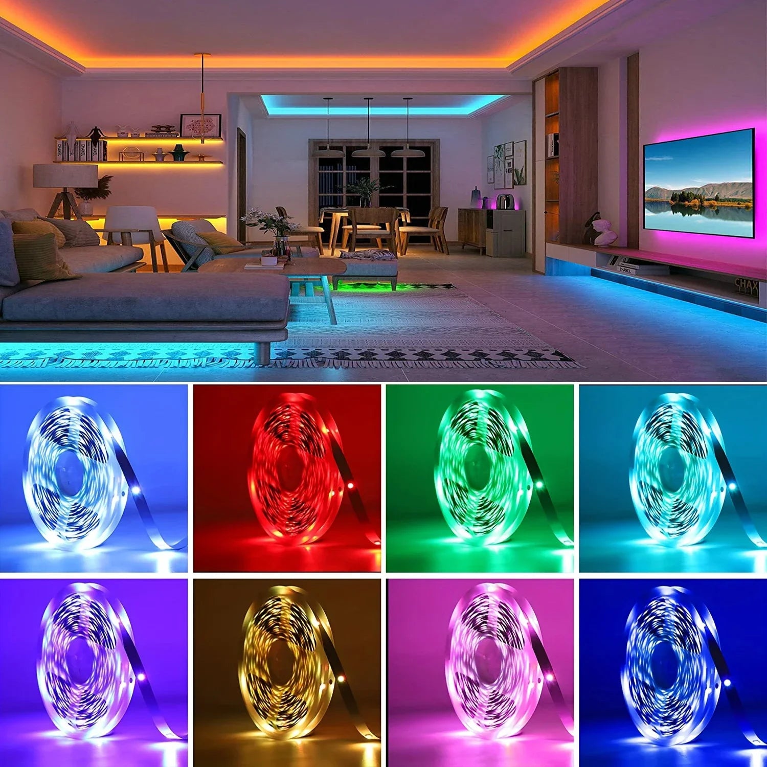 RGB LED Light Strip - Remote Control with Multiple Color Modes