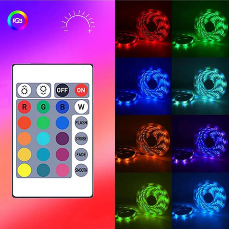 RGB LED Light Strip - Remote Control with Multiple Color Modes
